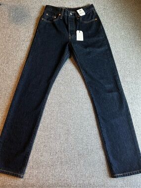Levi’s 501 Original Jeans W25 L30 Big E Premium Dark Wash NWT 2021 Button Fly